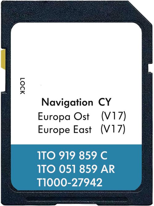 VOLKSWAGEN RNS510 / RNS810 SD-Karte East Ost Europa v17 | Teilenummer: 1TO919859C