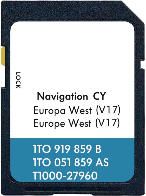 VOLKSWAGEN RNS510 / RNS810 SD-Karte West Europa v17 | Teilenummer: 1TO919859B